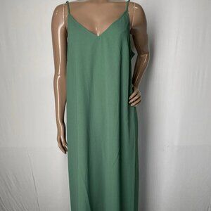 Emilia George Women's Victoria Slip Midi Dress Size M | Color: Green